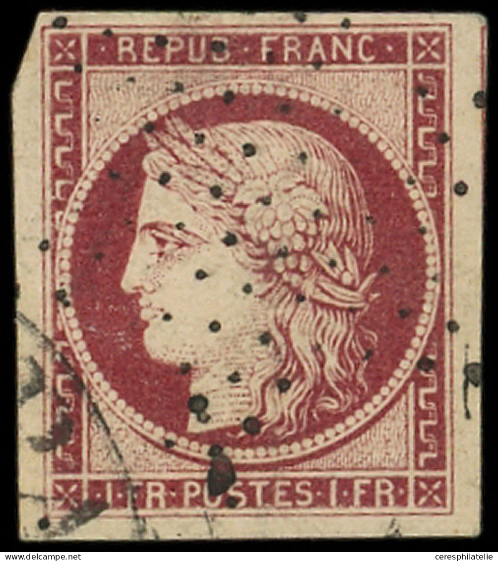 EMISSION DE 1849 - 6b    1f. Carmin Foncé, Belles Marges, Obl. ETOILE (frappe Légère) Et Càd Américain En Coin, TTB - 1849-1850 Ceres