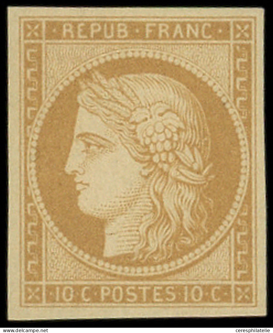 ** EMISSION DE 1849 - R1f  10c. Bistre Clair, REIMPRESSION, TTB - 1849-1850 Ceres