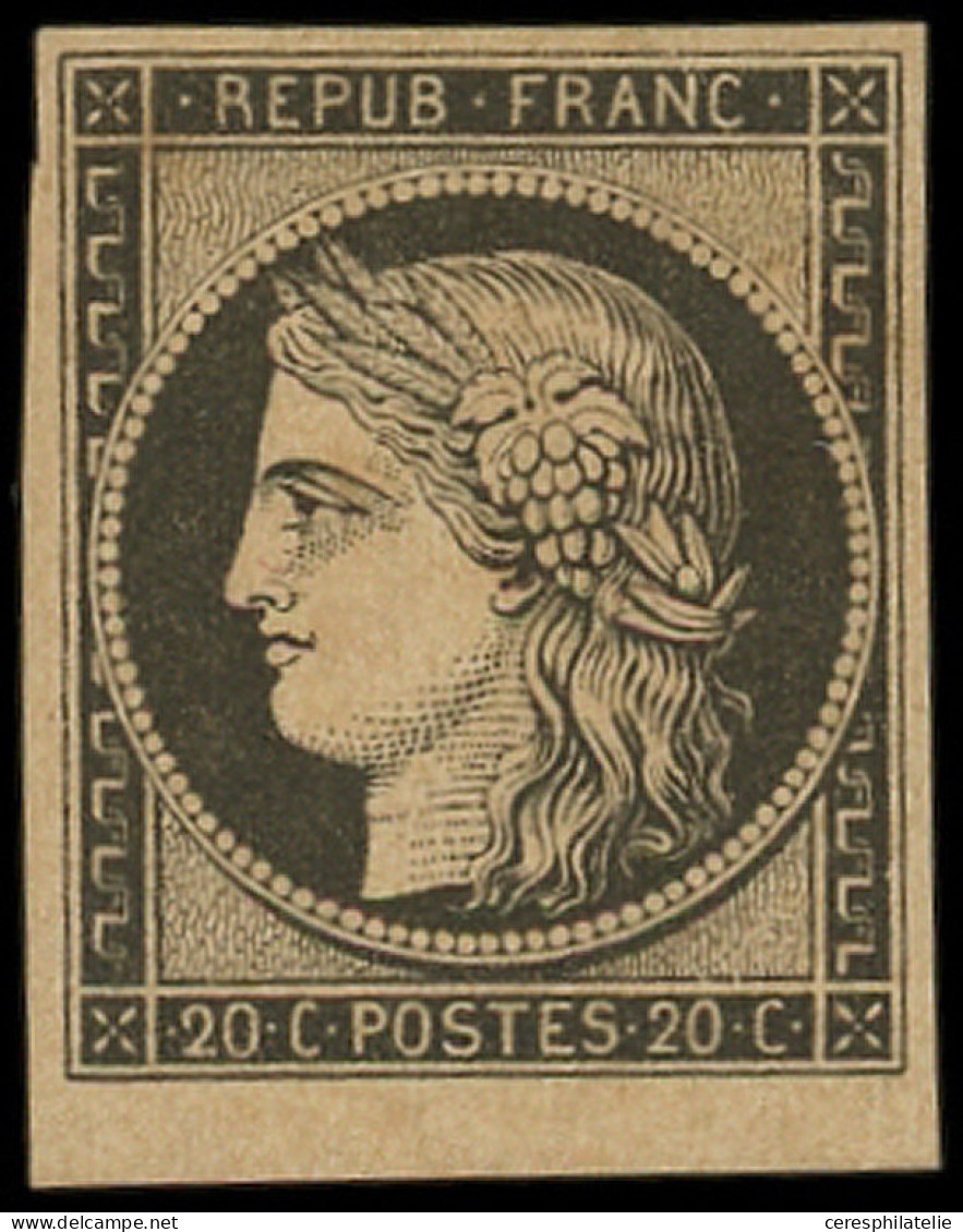 * EMISSION DE 1849 - R3f  20c. Noir Sur Jaune, REIMPRESSION, Petit Bdf, TB - 1849-1850 Cérès