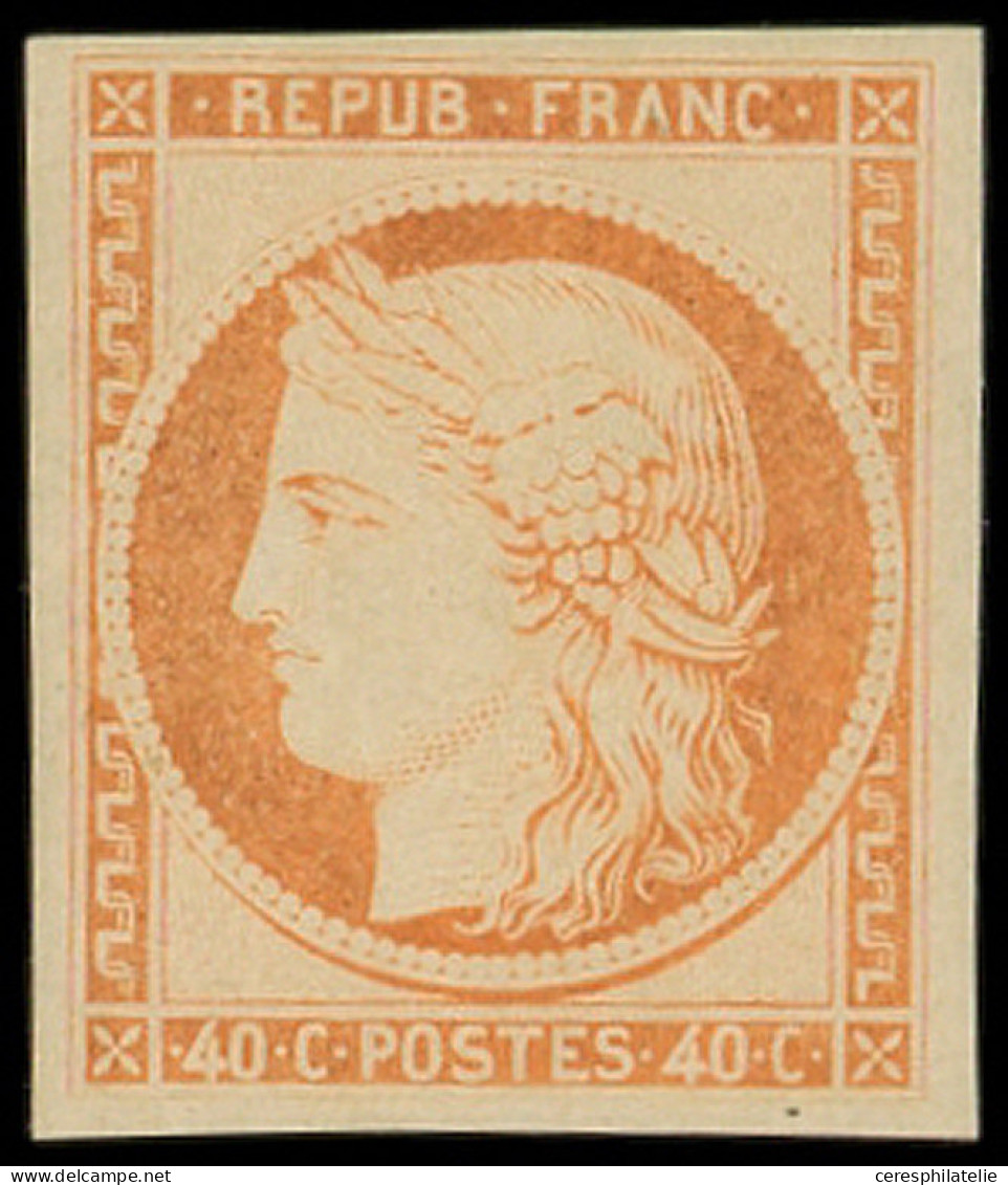 ** EMISSION DE 1849 - R5g  40c. Orange, REIMPRESSION, TTB - 1849-1850 Cérès