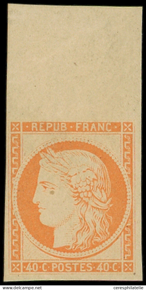 * EMISSION DE 1849 - R5g  40c. Orange, REIMPRESSION, Bdf, TB - 1849-1850 Cérès