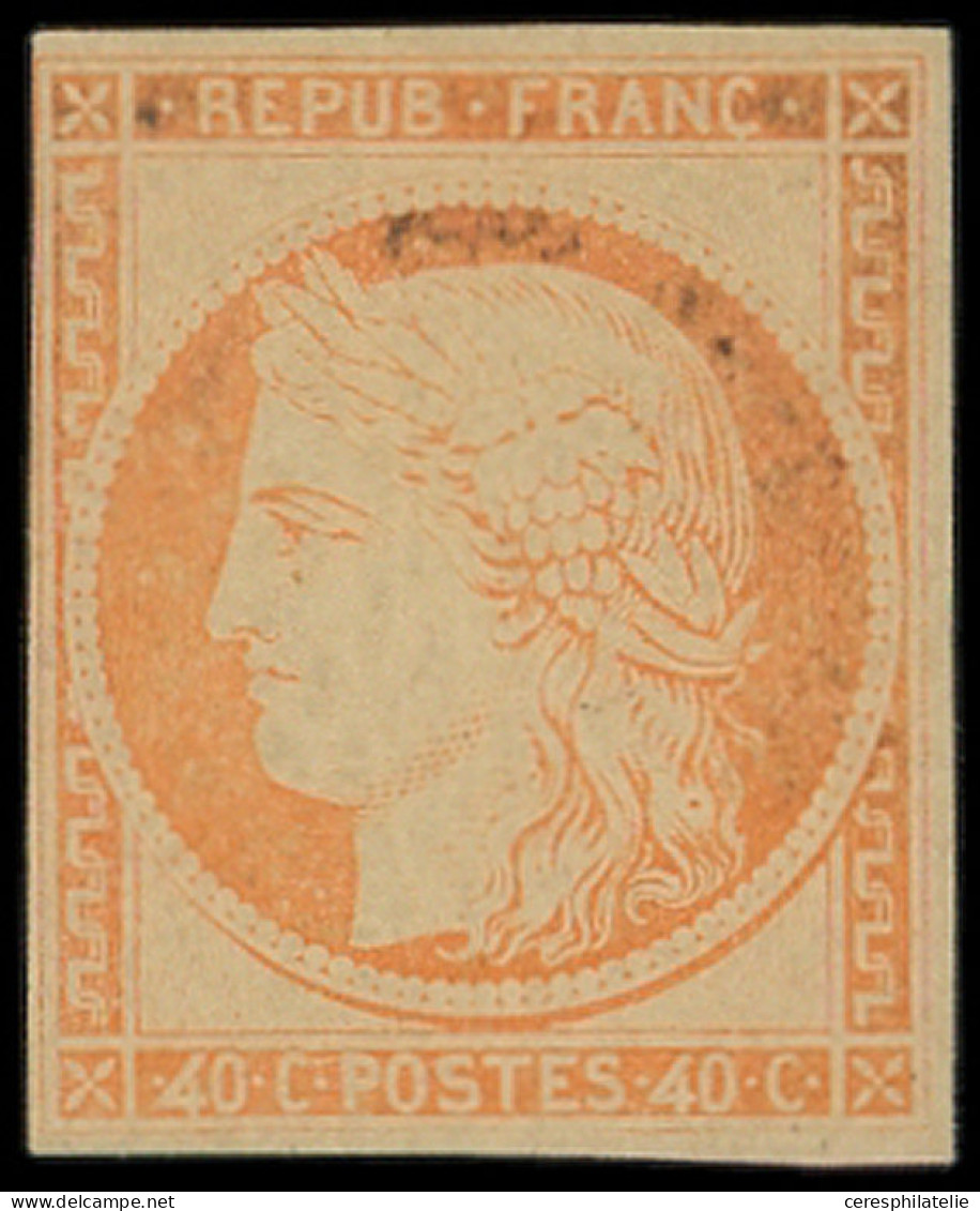 * EMISSION DE 1849 - R5h  40c. Orange, REIMPRESSION Avec 4 RETOUCHE, Filet Intact, RR, TB. C - 1849-1850 Cérès