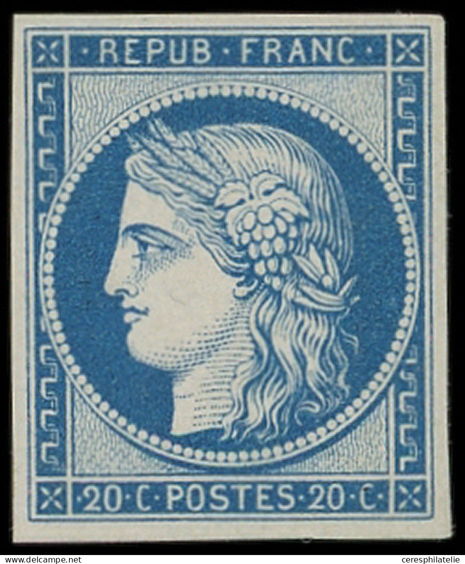 * EMISSION DE 1849 - R8f  20c. Bleu, REIMPRESSION, Frais Et TB - 1849-1850 Ceres