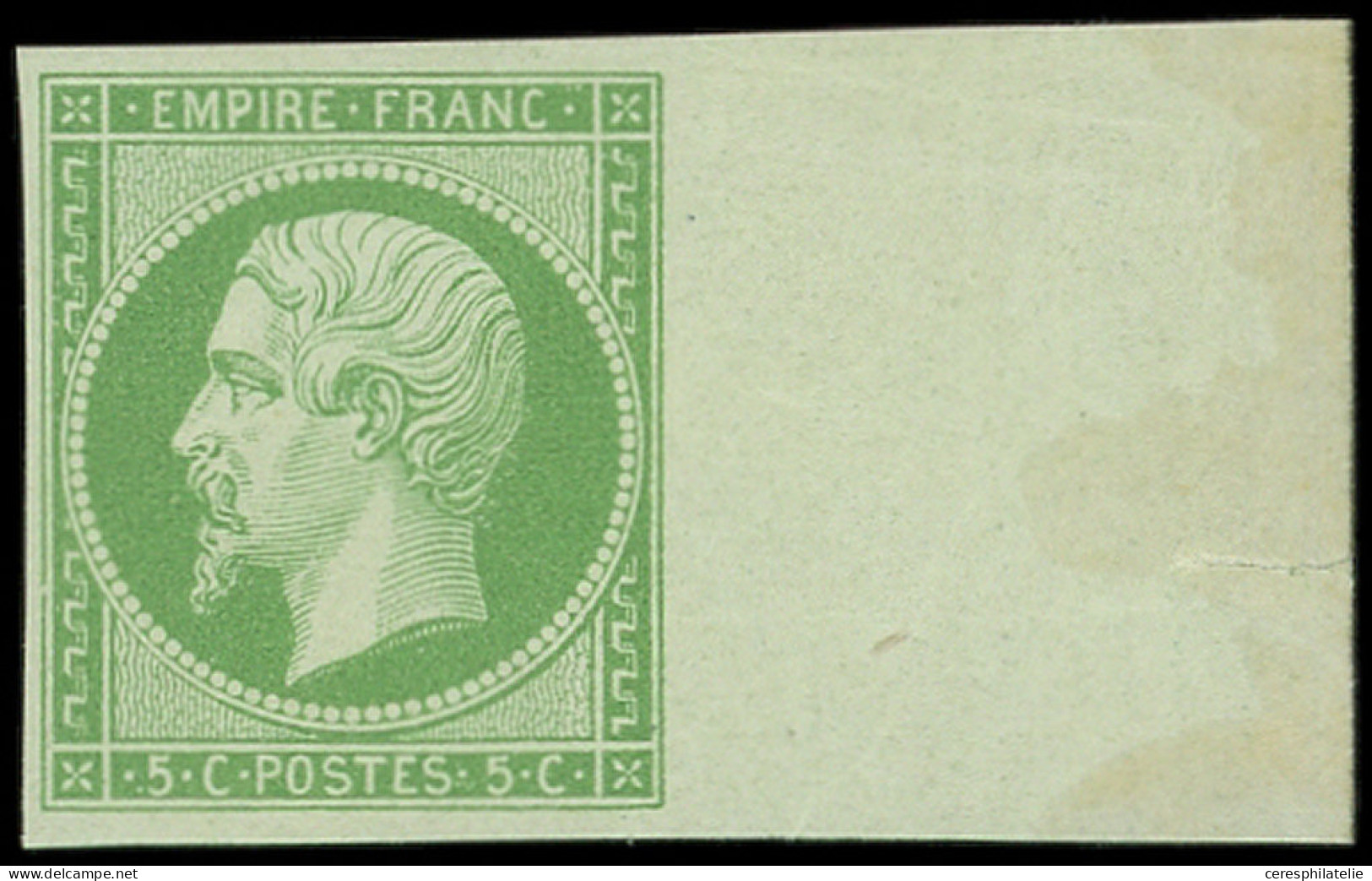 * EMPIRE NON DENTELE - 12    5c. Vert, Ch. Sur Le Bdf Et Infime Sur Le T., TB - 1853-1860 Napoléon III