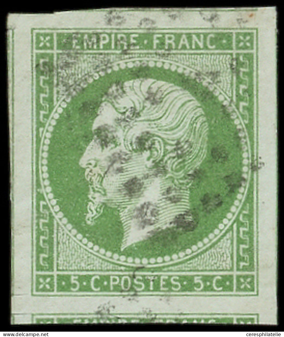 EMPIRE NON DENTELE - 12    5c. Vert, 7 Voisins, Obl. Los., Superbe. C - 1853-1860 Napoleon III