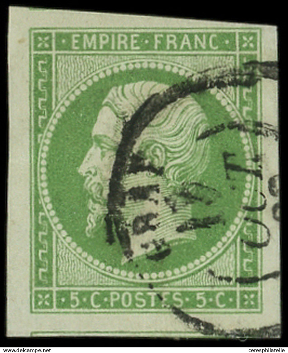 EMPIRE NON DENTELE - 12    5c. Vert, 3 Grandes Marges, Filet De Voisin, Obl. Càd T15 GRAY 17/10/( ), TTB, Superbe - 1853-1860 Napoléon III.