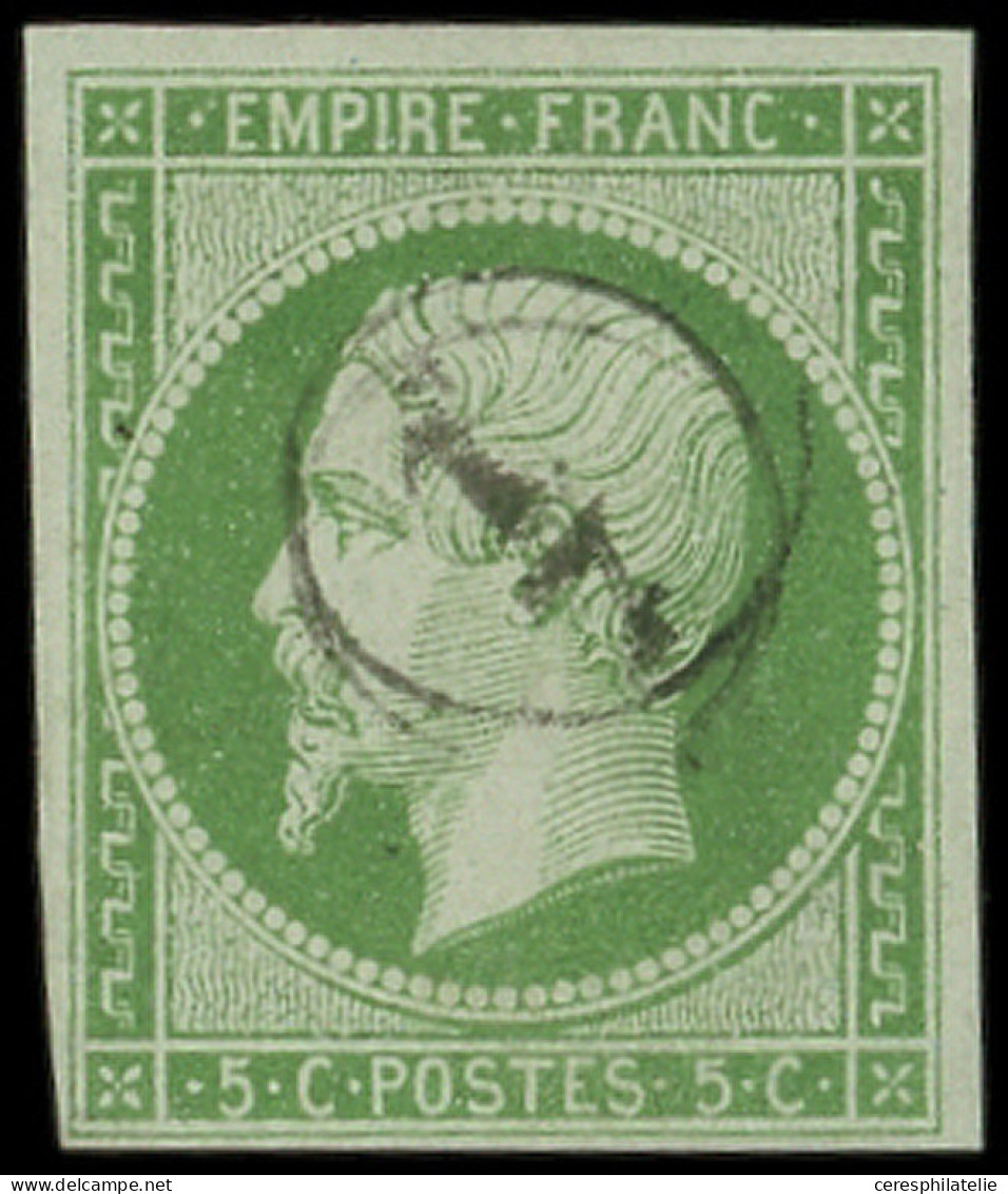 EMPIRE NON DENTELE - 12    5c. Vert, Obl. Cachet De Facteur, TB - 1853-1860 Napoleon III