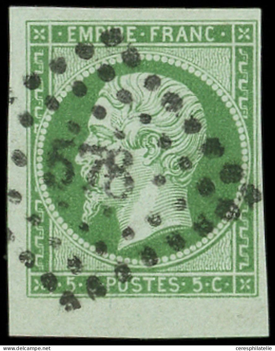 EMPIRE NON DENTELE - 12b   5c. Vert Foncé, Bdf, Obl. PC 578, Superbe - 1853-1860 Napoléon III