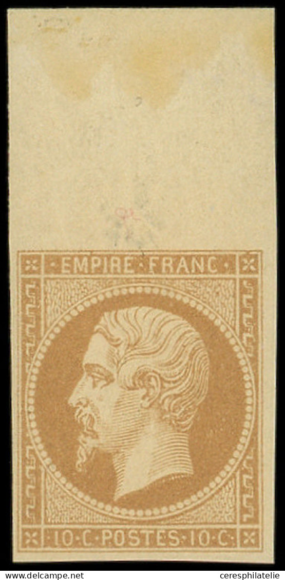 ** EMPIRE NON DENTELE - 13B  10c. Brun Clair, T II, Bdf, Fraîcheur Postale, TTB - 1853-1860 Napoleone III