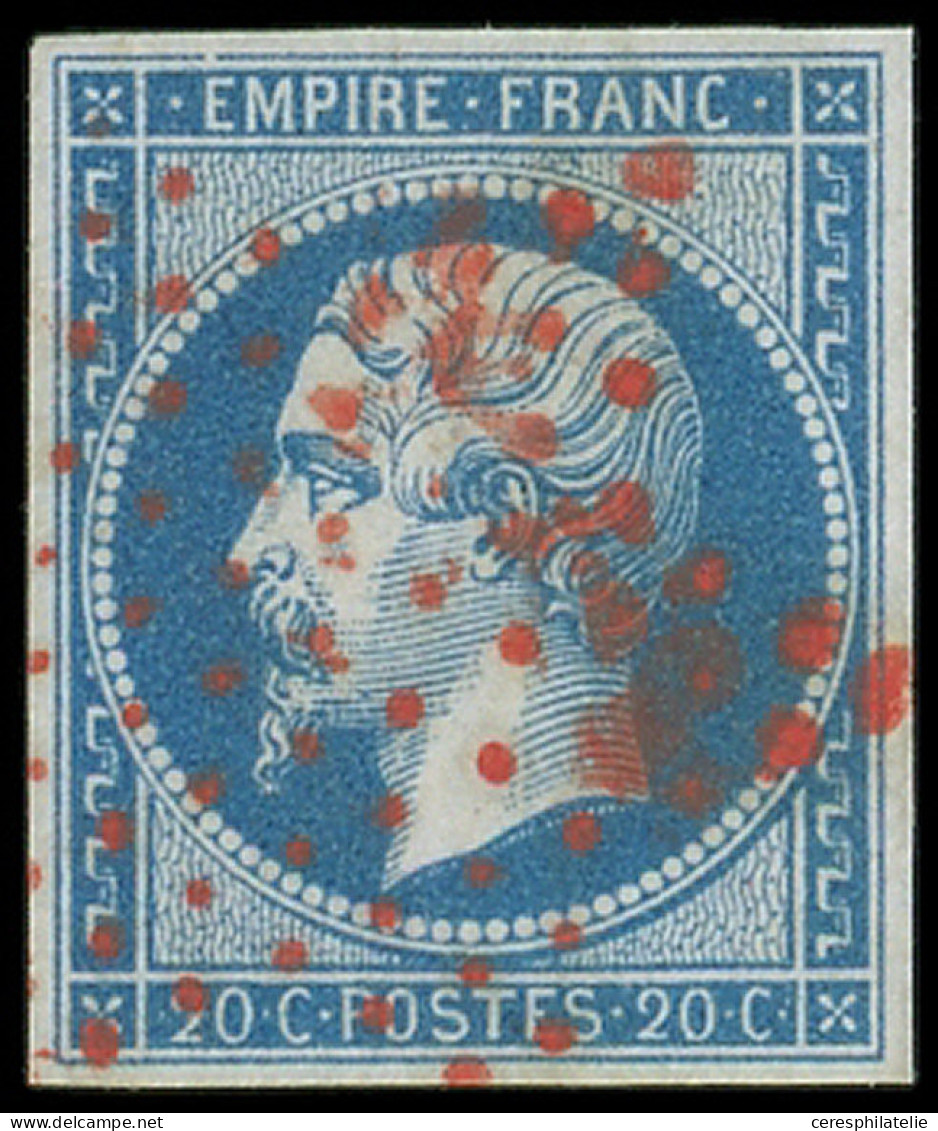 EMPIRE NON DENTELE - 14A  20c. Bleu, Obl. ETOILE ROUGE, TTB. C - 1853-1860 Napoleone III