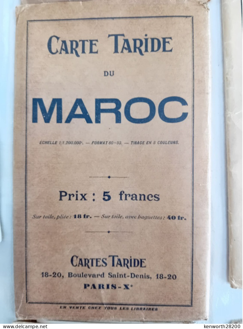 Carte Taride Maroc - Département  D'Alger - Tunisie + 5 Autre - Cartes Routières