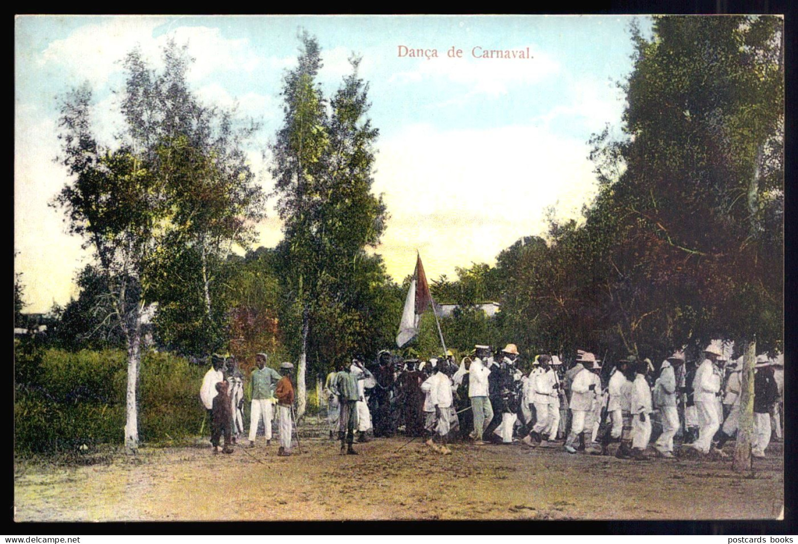 Dança De Carnaval CABINDA Congo Portugues. Cliche De J.Martins. Old Postcard CARNIVAL DANCERS Angola Africa 1910s - Angola