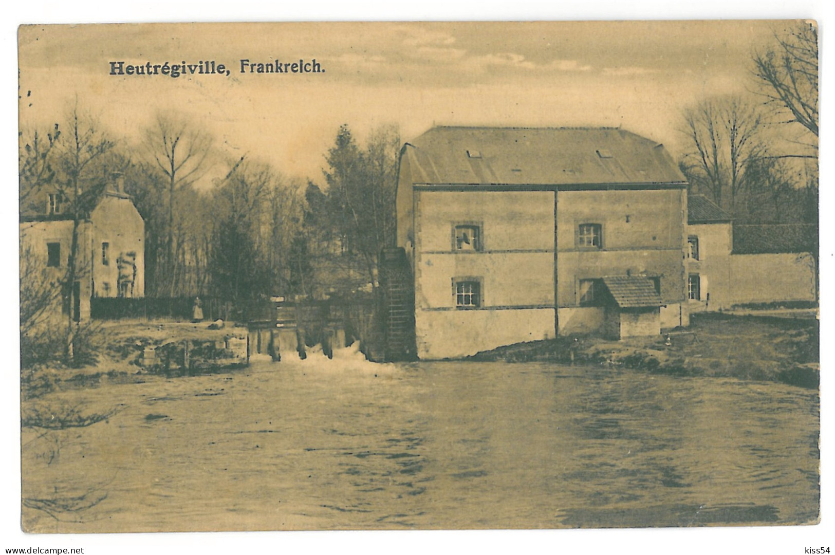 FR 8 - 13804 HEUTREGIVILLE, Water Mill - Old Postcard, CENSOR - Used - 1916 - Moulins à Eau