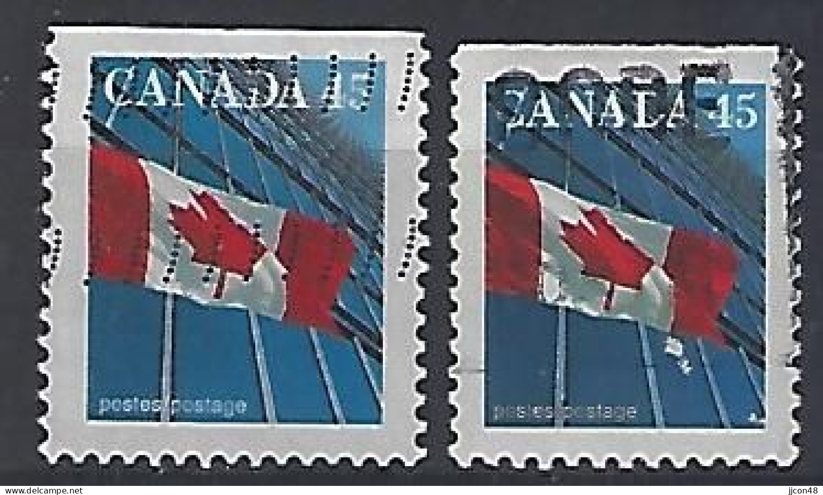 Canada 1995 / 1998  Canadian Flag (o) Mi.1494 D + 1653 D - Used Stamps