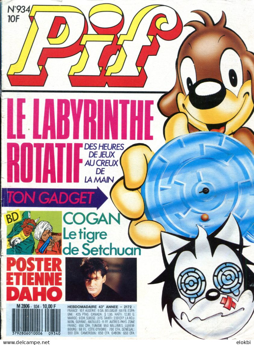 Pif Gadget N°934 - Cogan "Le Tigre De Setchuan" - - Pif Gadget