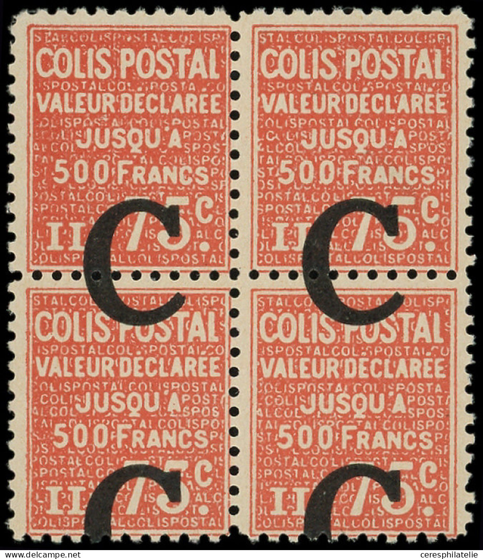 ** COLIS POSTAUX  (N° Et Cote Maury) - 101e  75c. Rouge, Surch. C à CHEVAL, BLOC De 4, 2 Ex. *, TB - Ongebruikt