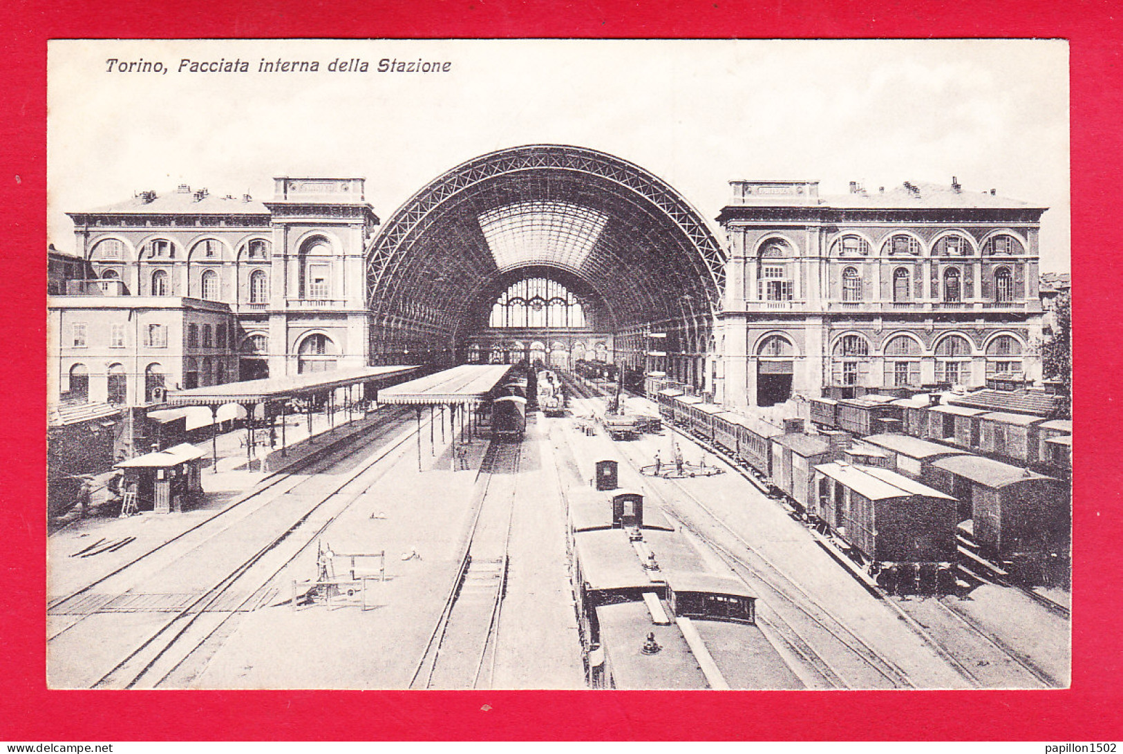 E-Italie-490P237  TORINO, Facciata Interna Della Stazione, Trains, Cpa BE - Transportmiddelen
