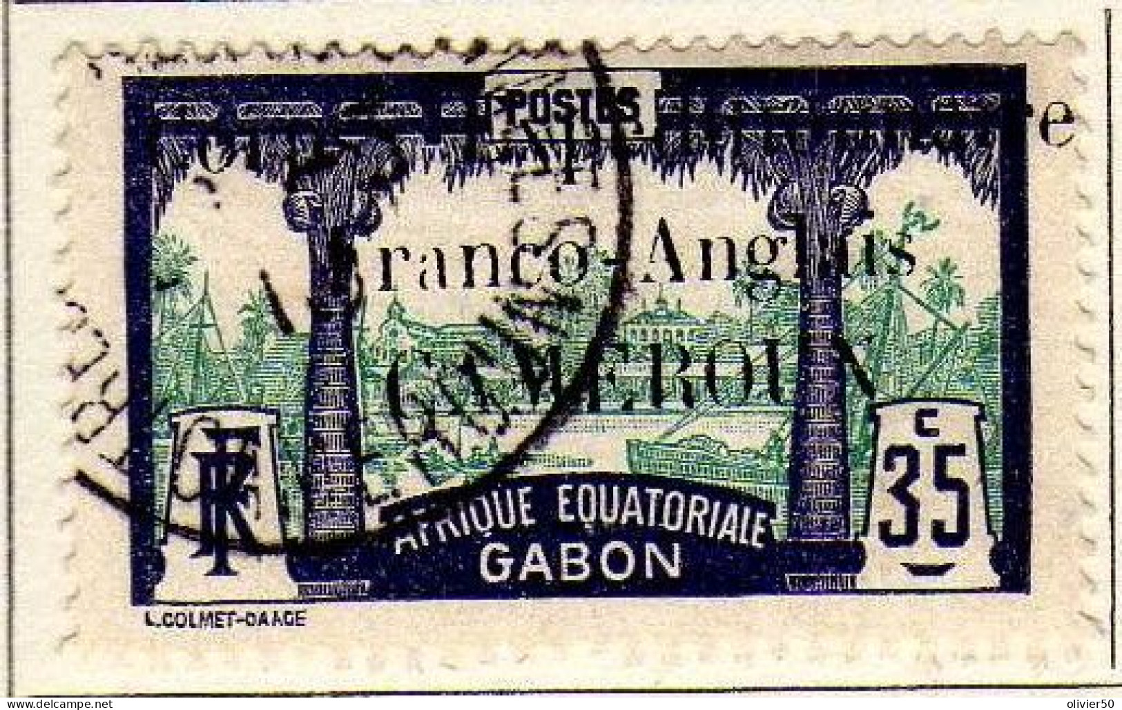 Cameroun - (1915)  -  Timbre Du Gabon 35 C.  Surcharge - Oblitere - Oblitérés