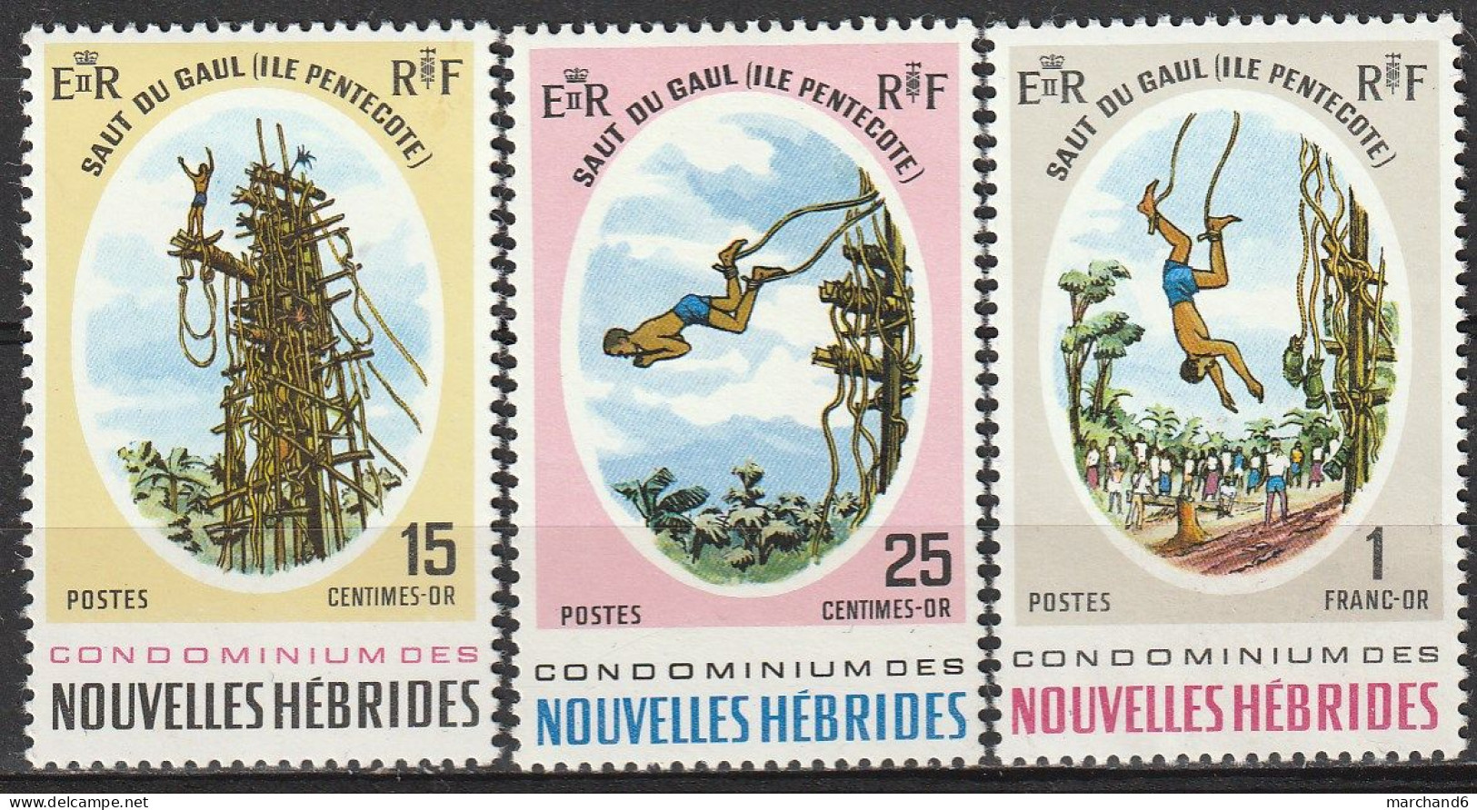 Nouvelles Hébrides Le Saut Du Gaul 1969 N°286/288 Neuf** - Ongebruikt