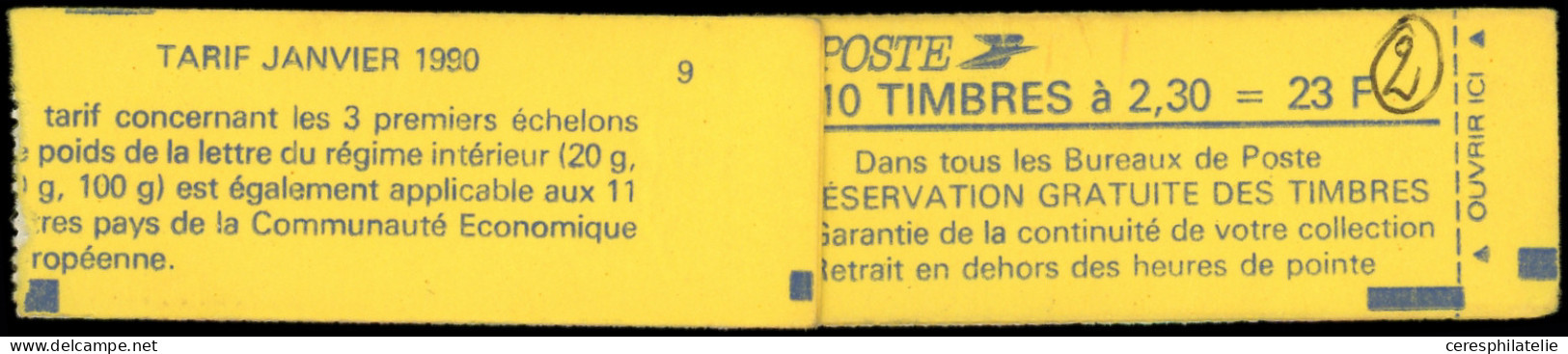 Let LETTRES DU XXe SIECLE - N°2614, Carnet De 10 Avec Griffe "ANNULE" + Bordereau De Détaxe De La Poste Avec Mention "Ct - Lettres & Documents