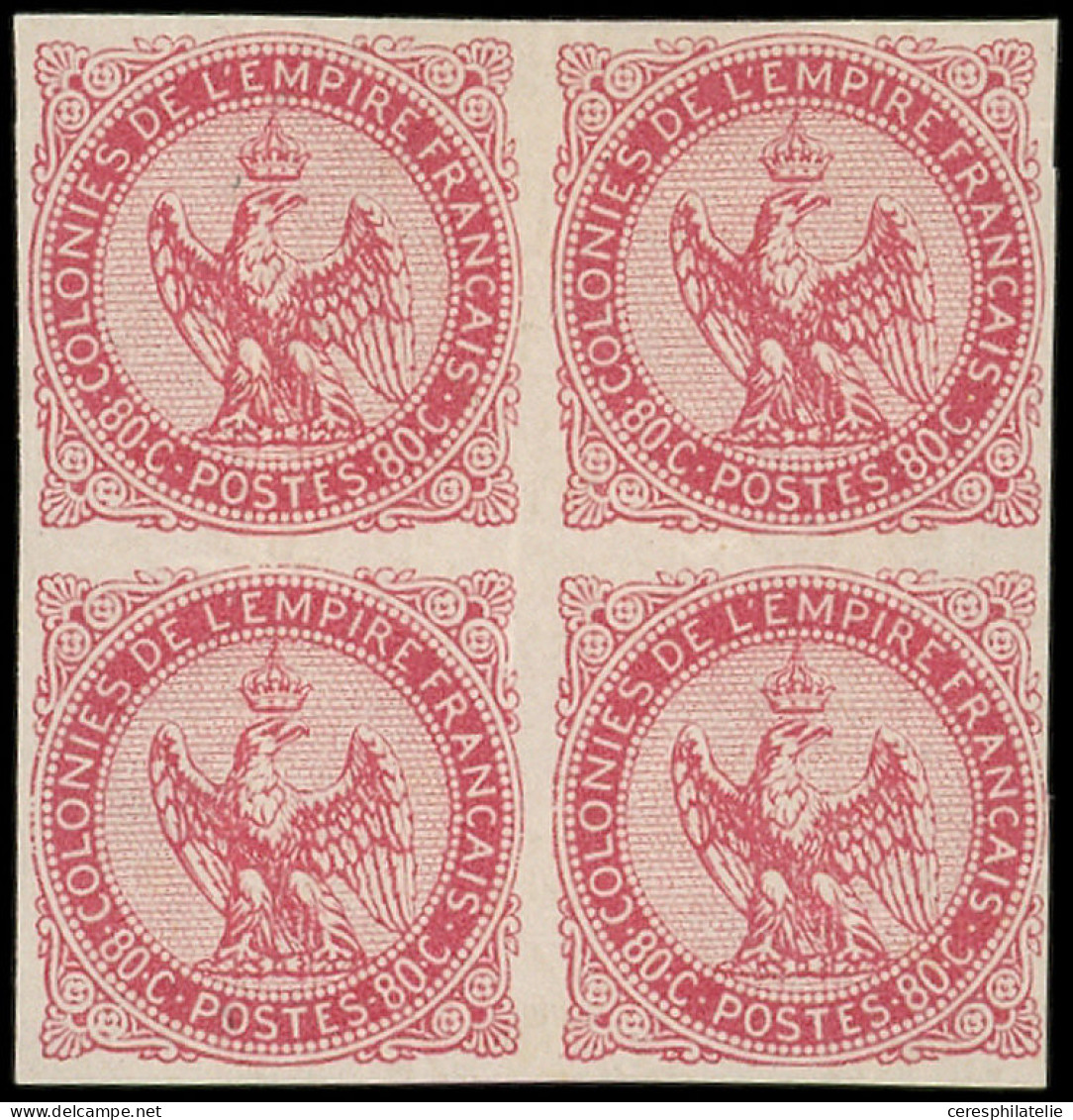 ** Colonies Générales - 6    80c. Rose, BLOC De 4, 2 Ex. *, TB - Autres & Non Classés