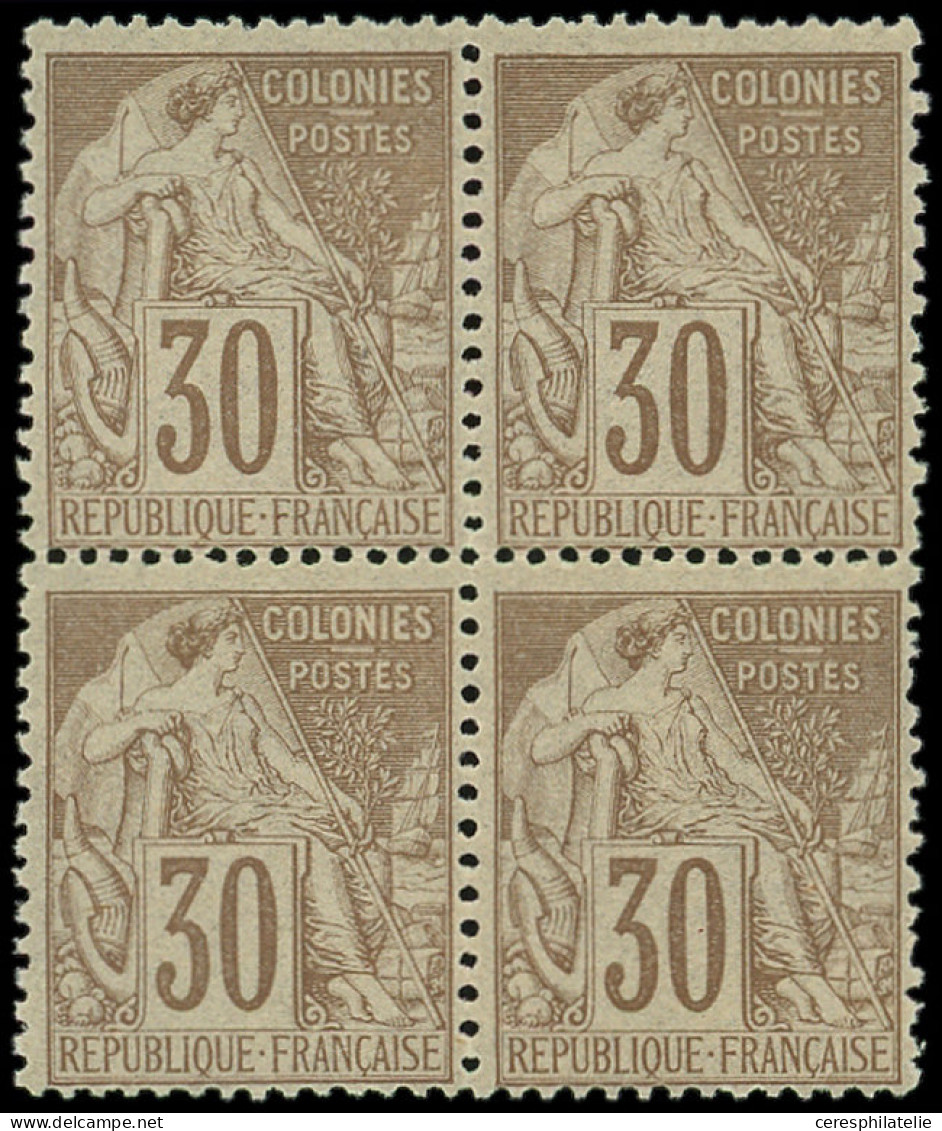 ** Colonies Générales - 55   30c. Brun, BLOC De 4, Frais, TB - Altri & Non Classificati