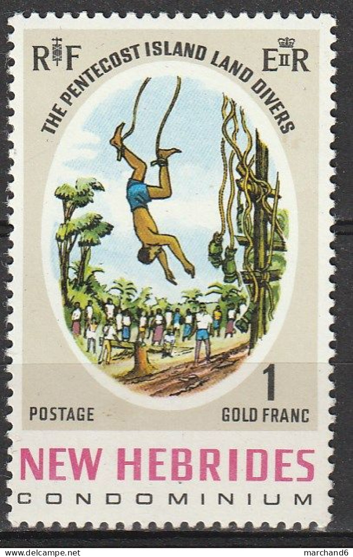 Nouvelles Hébrides Le Saut Du Gaul 1969 N°291 Neuf*charnière - Neufs