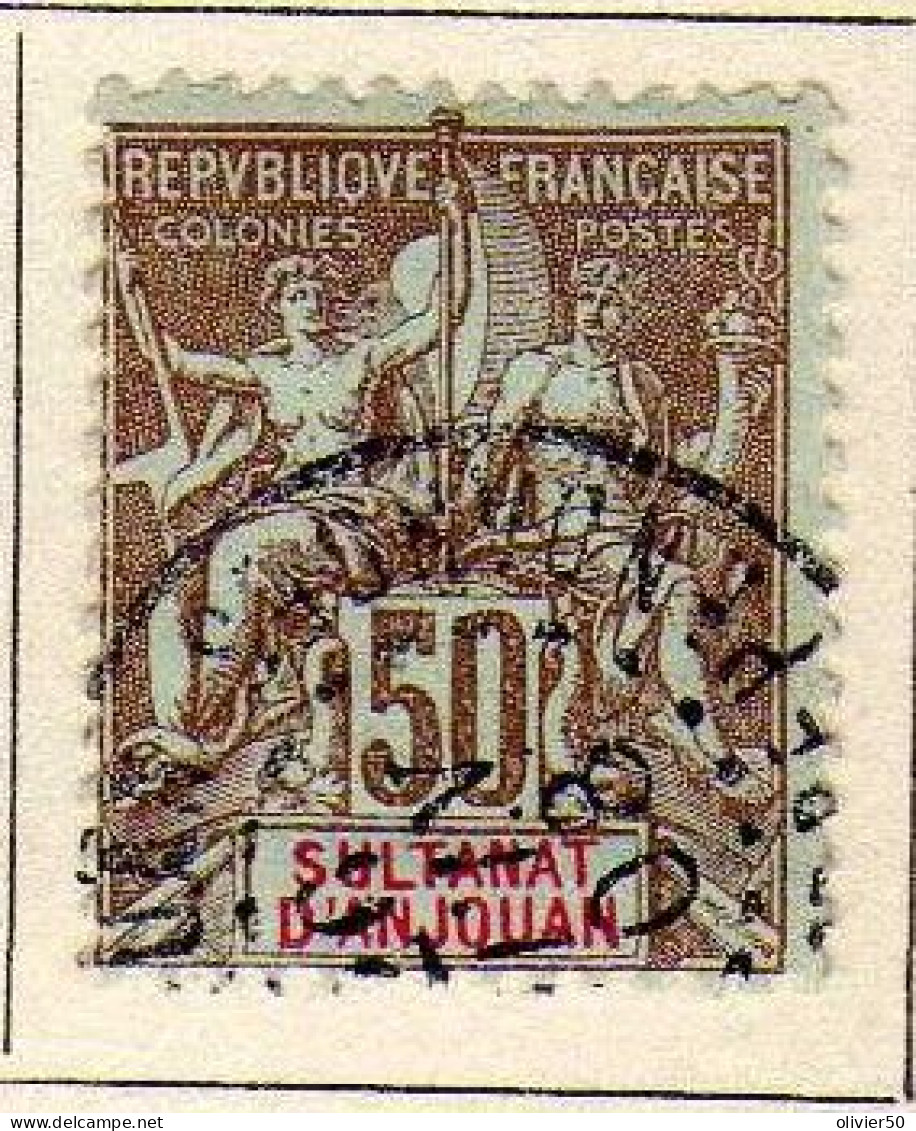 Anjouan - (1900-07) -   50 C. Type Groupe  Oblitere - Used Stamps