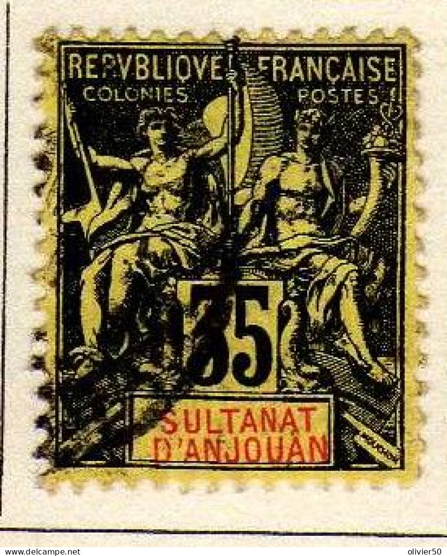 Anjouan - (1900-07) -   35 C. Type Groupe  Oblitere - Gebraucht