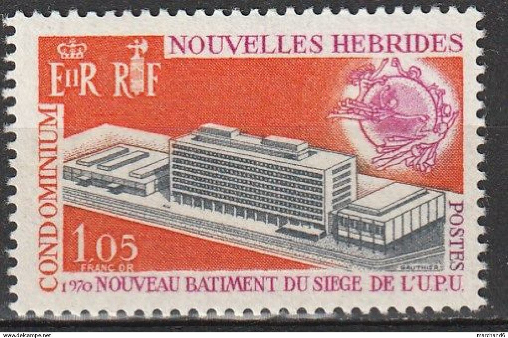 Nouvelles Hébrides Nouveau Batiment De L U P U à Berne 1970 N°292 Neuf** - Unused Stamps