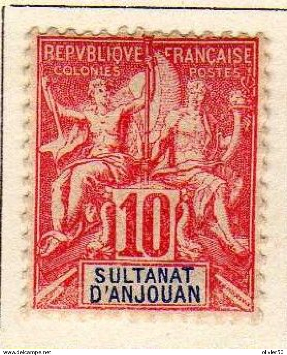 Anjouan - (1900-07) -   10 C. Type Groupe  Neuf* - MH - Unused Stamps