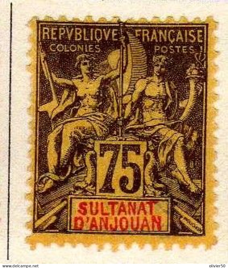 Anjouan - (1892-99) -   75 C. Type Groupe  Neuf* - MH - Unused Stamps