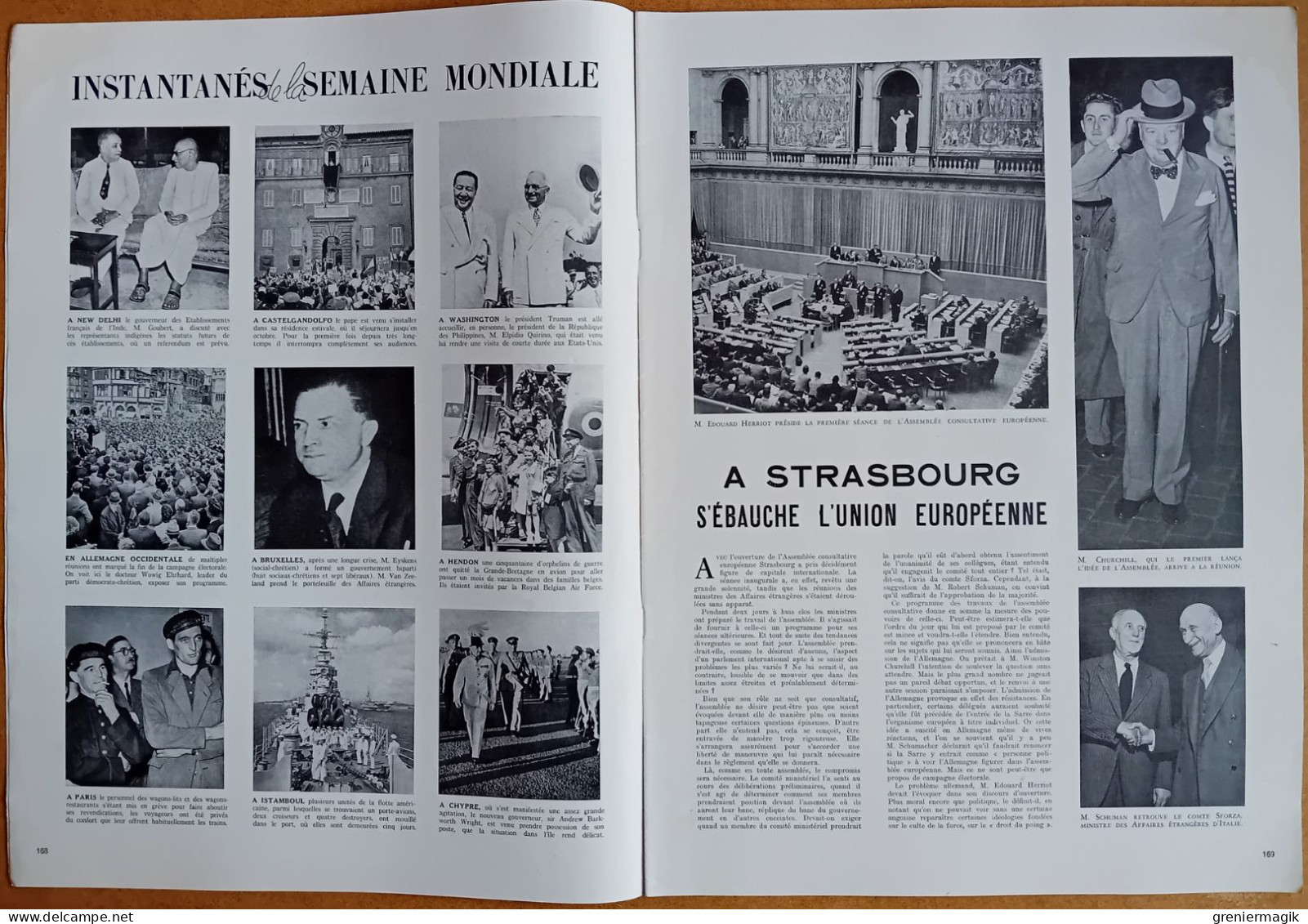 France Illustration N°201 20/08/1949 Strasbourg Assemblée Européenne/Pologne/Mer-El-Kébir/Animaliers/Vichy/René Baschet - General Issues