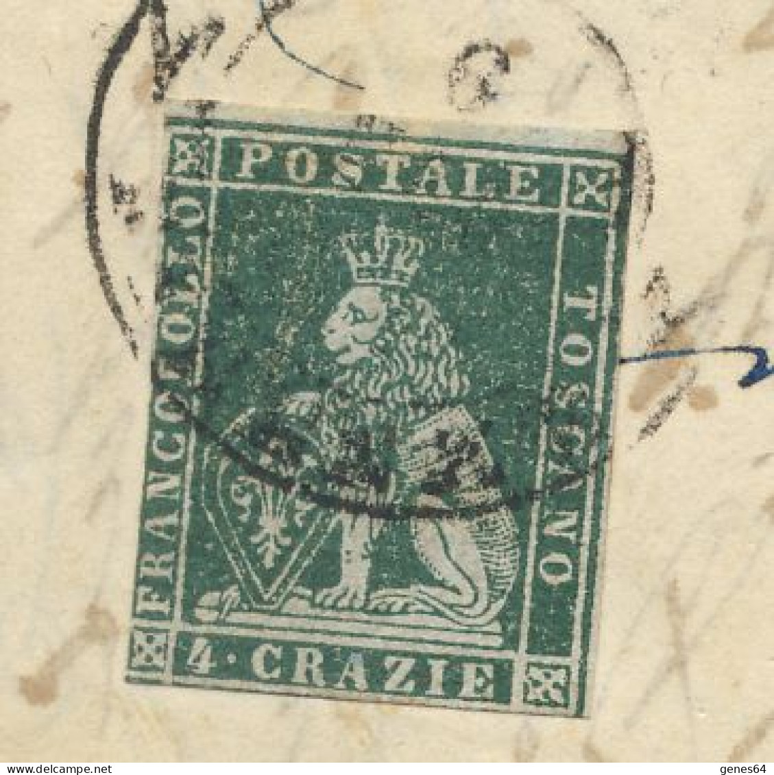 Da Firenze Per Faenza Il 6 Maggio 1855 Con 4 Crazie Verde Su Grigio - Vedi Descrizione (3 Immagini) - Tuscany