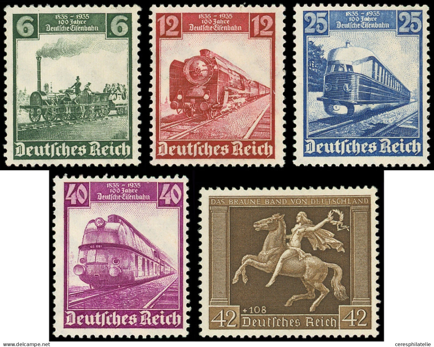 ** EMPIRE 539/42 Et 612 : Chemins De Fer Allemands Et 5e Ruban Brun, TB - Ungebraucht