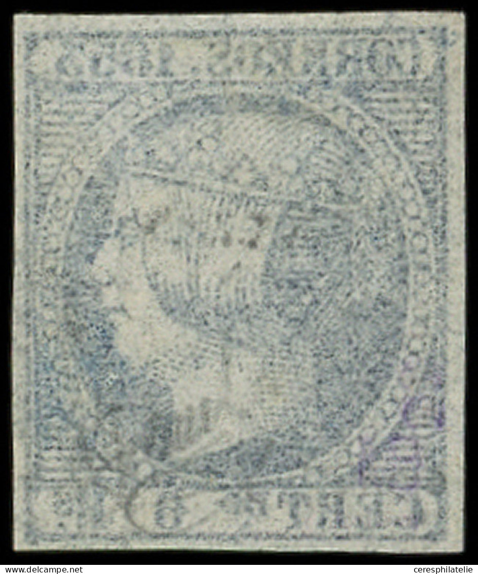 ESPAGNE 21 : 6r. Bleu De 1853, Obl., TB - Usati