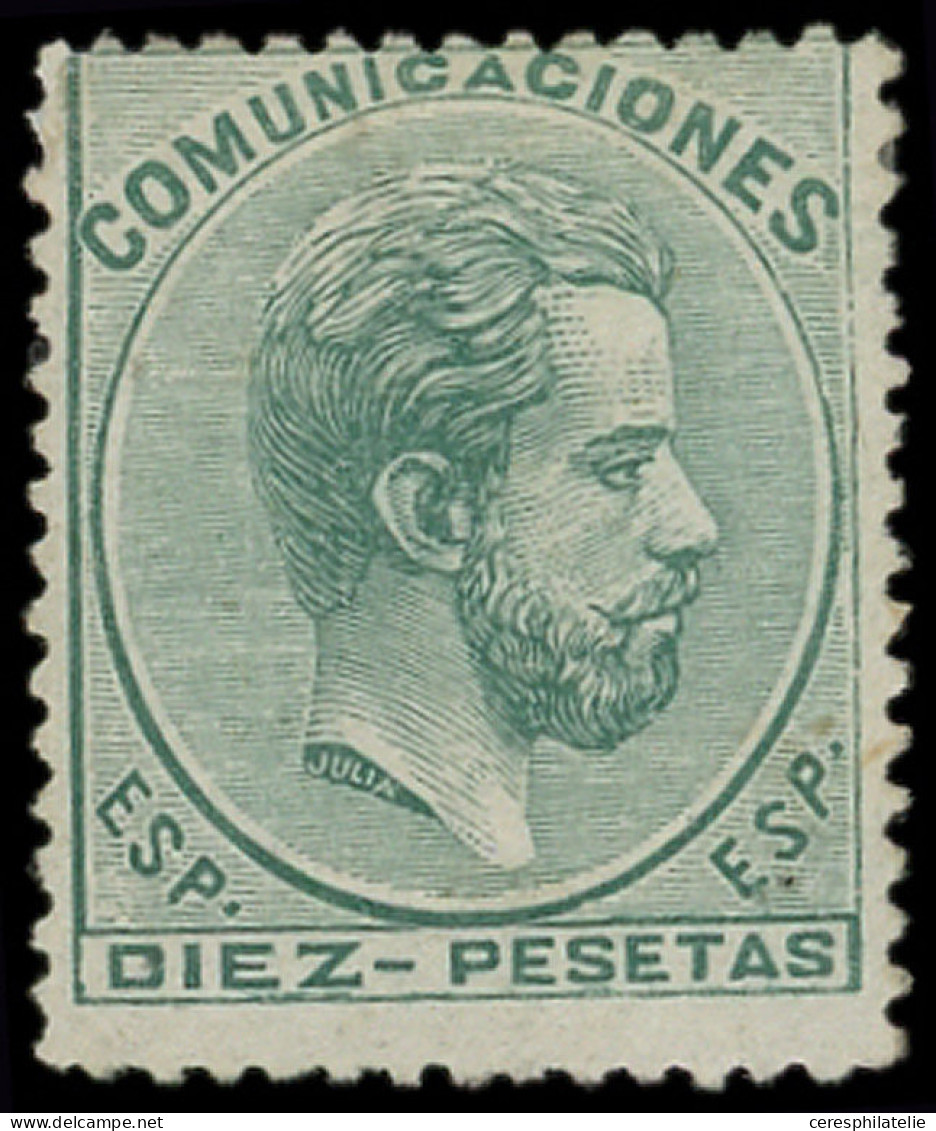 * ESPAGNE 128 : 10p. Vert Amédée 1er, Réparé, B/TB - Unused Stamps