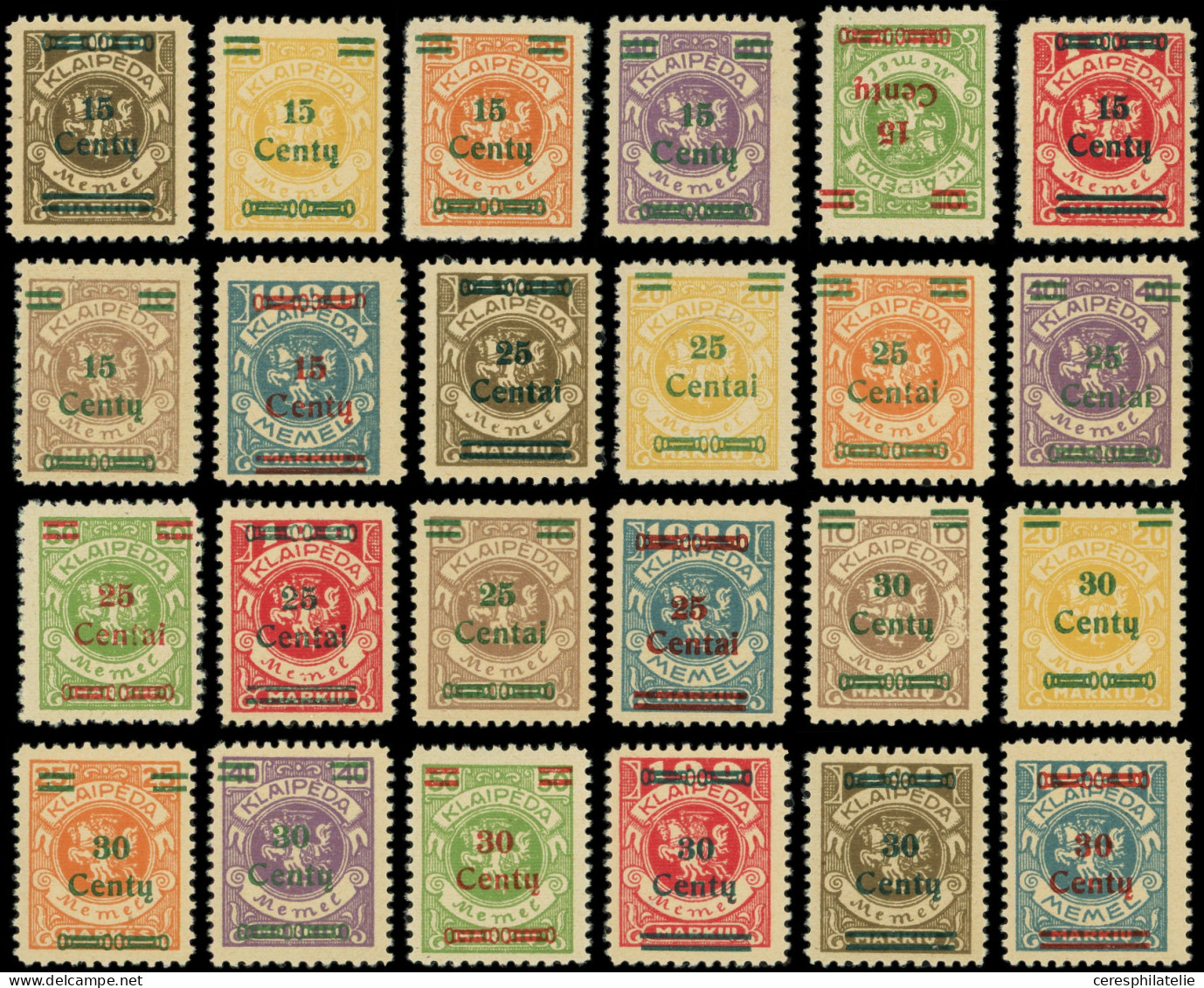 ** MEMEL 185/208 : Timbres De 1923 Surchargés, TB - Klaipeda 1923