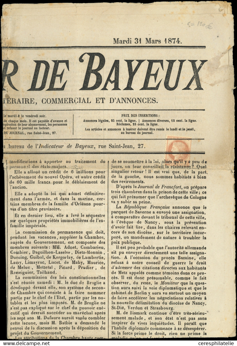 Let Cérès Dentelé, 27 Lettres (3 Devants), Affrts Et Oblitérations Divers, Dont 1 Journal, Lot Intéressant, B Et TB - Sammlungen (im Alben)