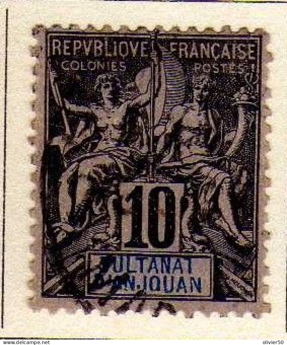 Anjouan - (1892-99) -   10 C. Type Groupe  Oblitere - Usados