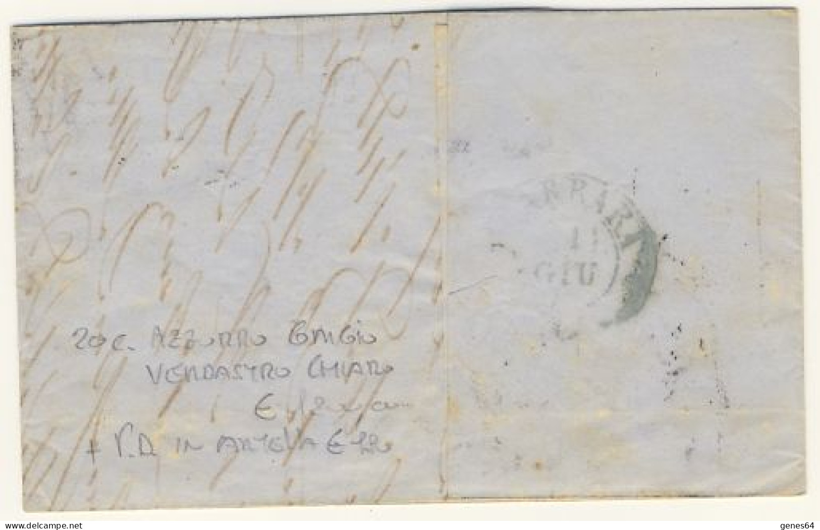 Governo Provvisorio 20 C. Azzurro Grigio Verdastro Chiaro Da Livorno Il 31 Maggio 1860  - Vedi Descrizione (3 Immagini) - Tuscany