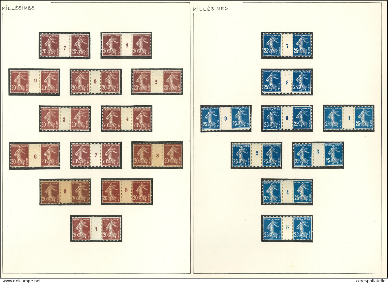 * N°137/42, Collection De Mill., En Paires Ou Blocs De 4, 91 Pièces, Bel Ensemble, TB - Collezioni