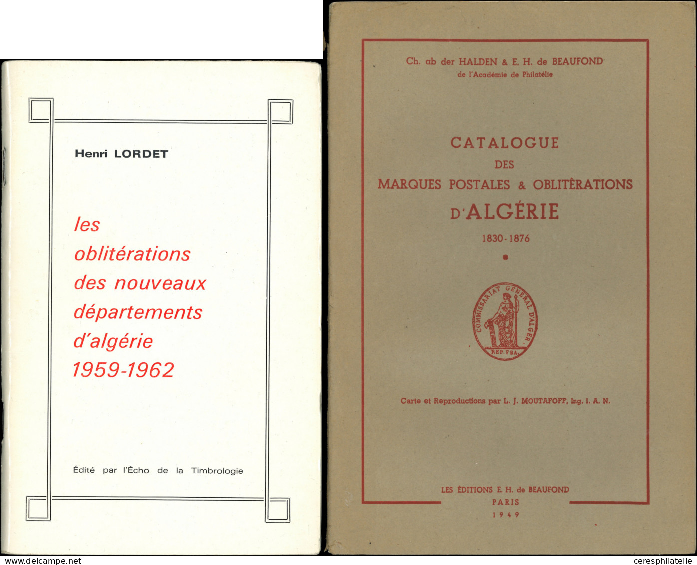 7 Ouvrages Divers, Dont Obl. D'Algérie (Beaufond 1949), Bx Français (Y Et T 1940), Maroc Poste Française 1948, TB - Other & Unclassified