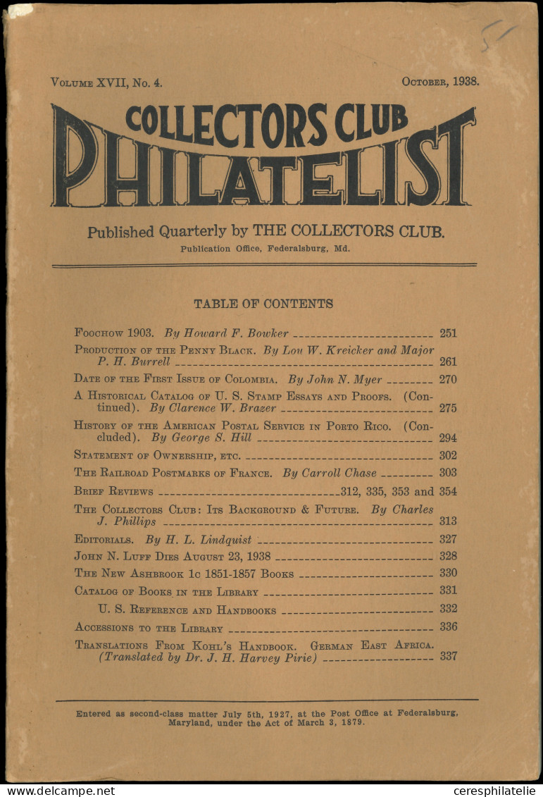 The Collectors Club Philatelist, 5 Ouvrages Bon état, RR - Other & Unclassified