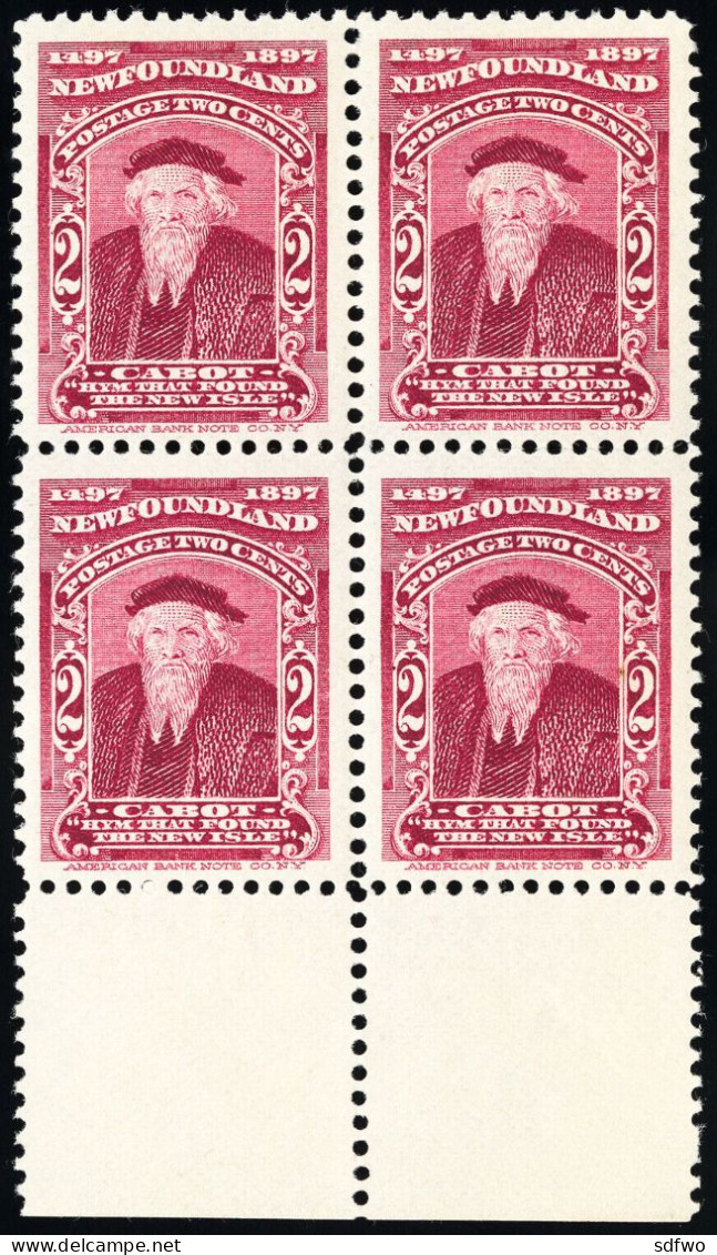 (G) Newfoundland Canada - 1897 Cabot Issue 2 C In Block Of 4 (MNH) - 1908-1947