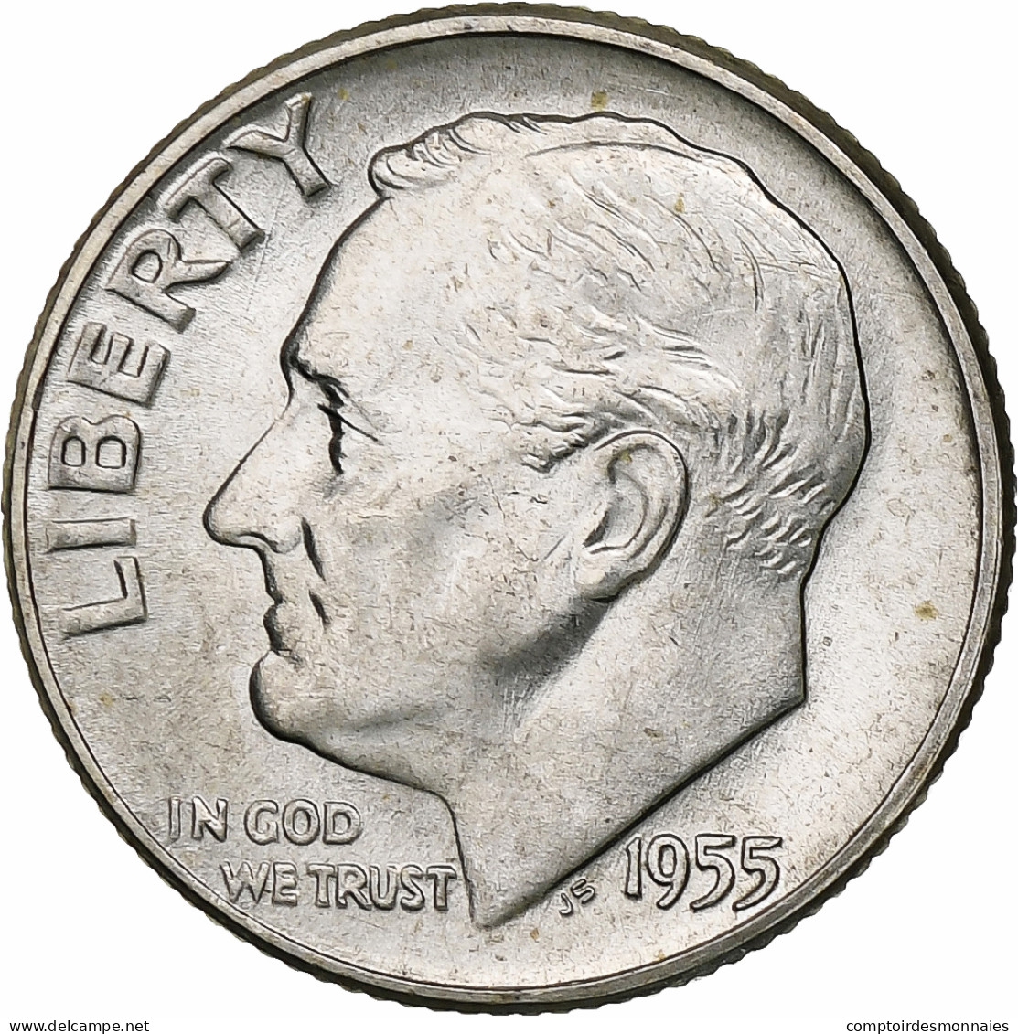 États-Unis, Dime, Roosevelt Dime, 1955, U.S. Mint, BU, Argent, SPL, KM:195 - 1946-...: Roosevelt