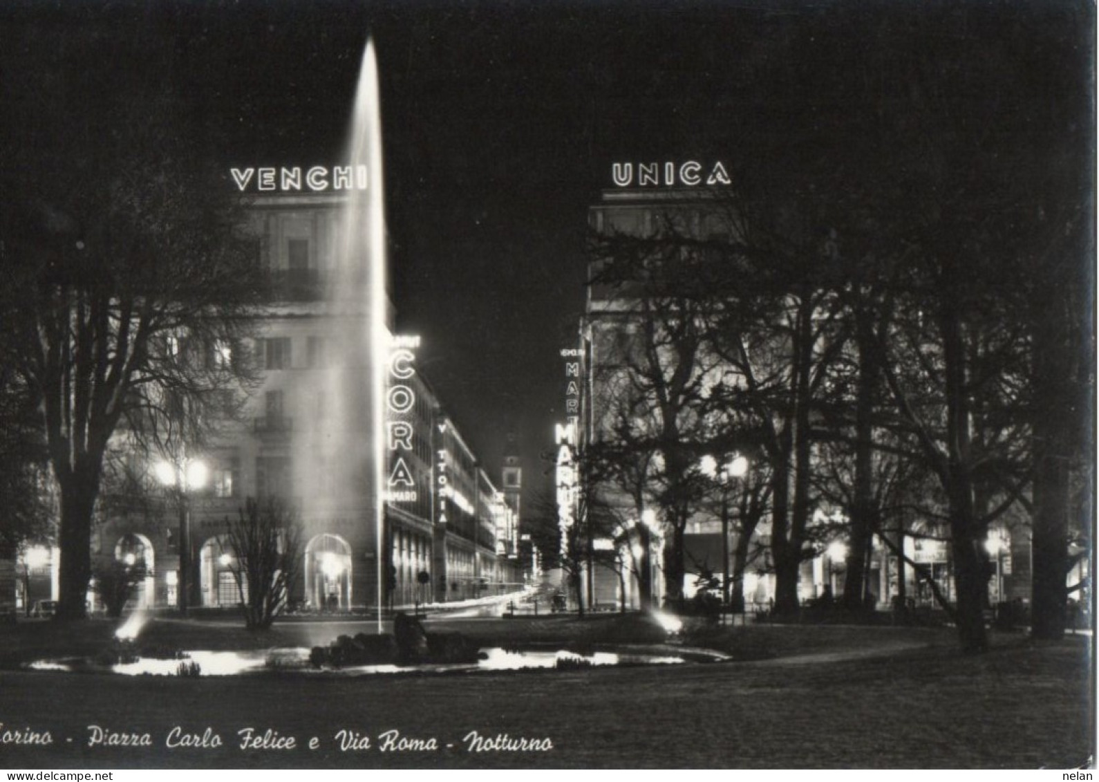 TORINO - PIAZZA CARLO FELICE E VIA ROMA - NOTTURNO - F.G. - Places & Squares