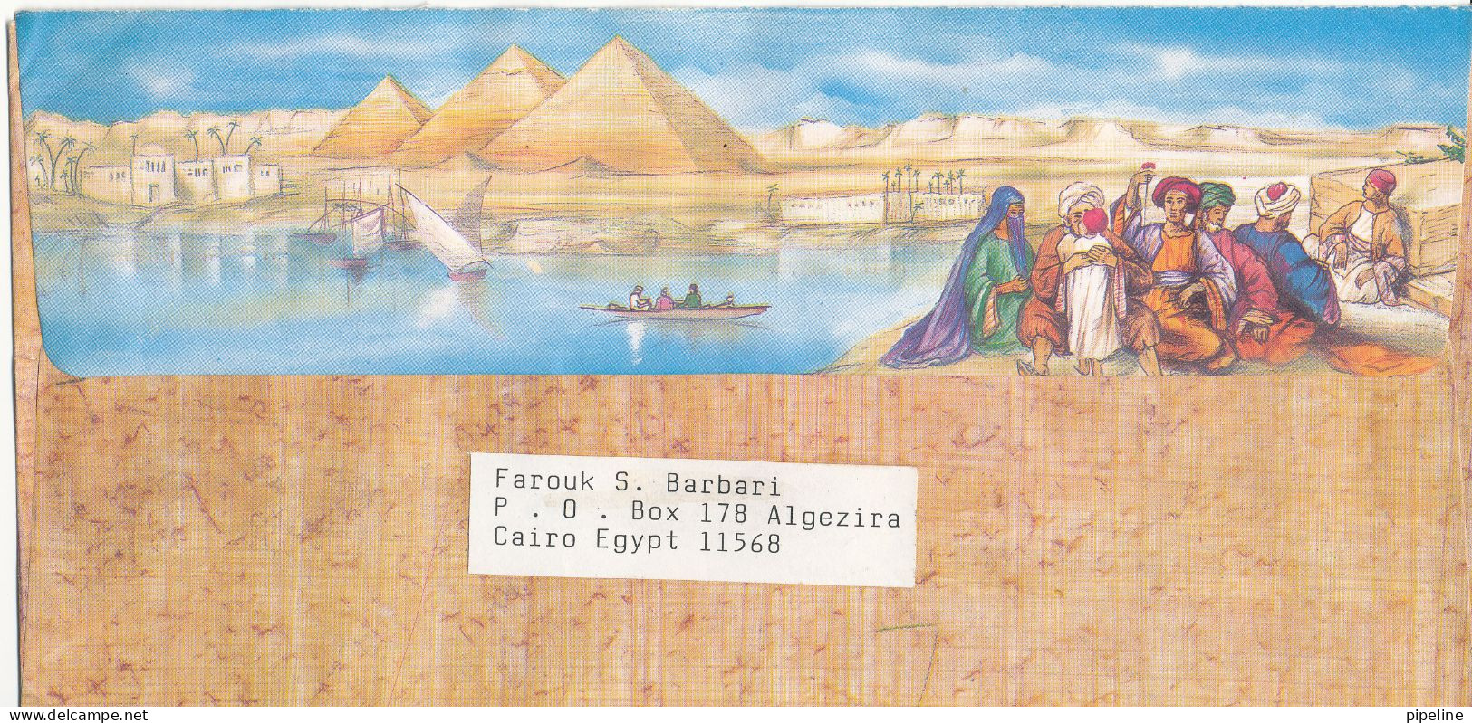 Egypt Multi Franked Air Mail Cover Sent To Denmark - Lettres & Documents