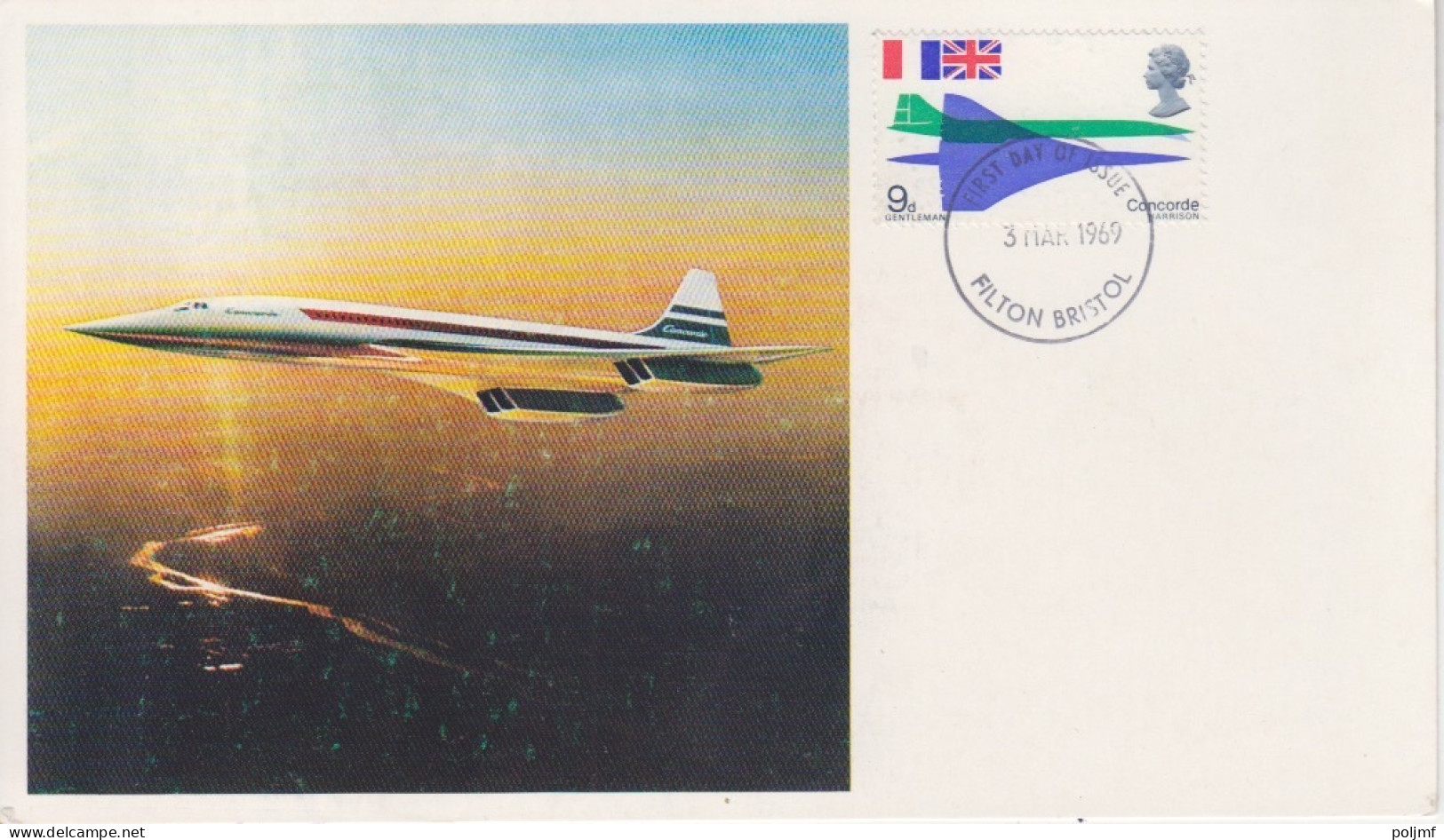 5 FDC Et CP Maximum N° 555 à 557 Avion Supersonique Concorde  Obl. Filton Bristol Le 3 Mars 1969 - Maximumkaarten