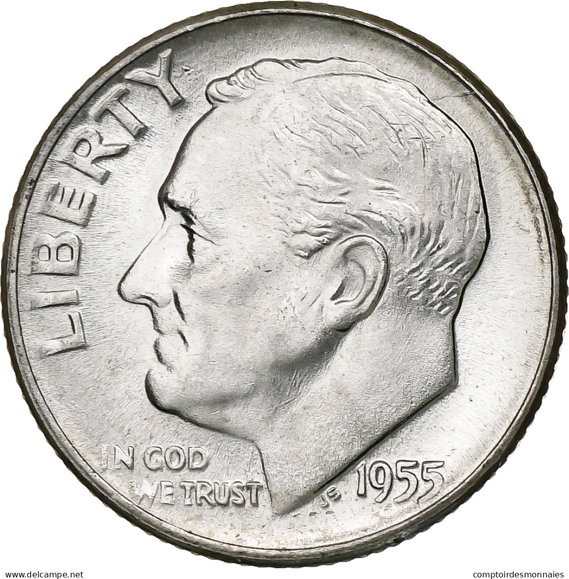 États-Unis, Dime, Roosevelt Dime, 1955, U.S. Mint, BU, Argent, SPL, KM:195 - 1946-...: Roosevelt